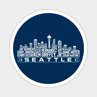 Seattle Baseball Team All Time Legends, Seattle City Skyline Magnet